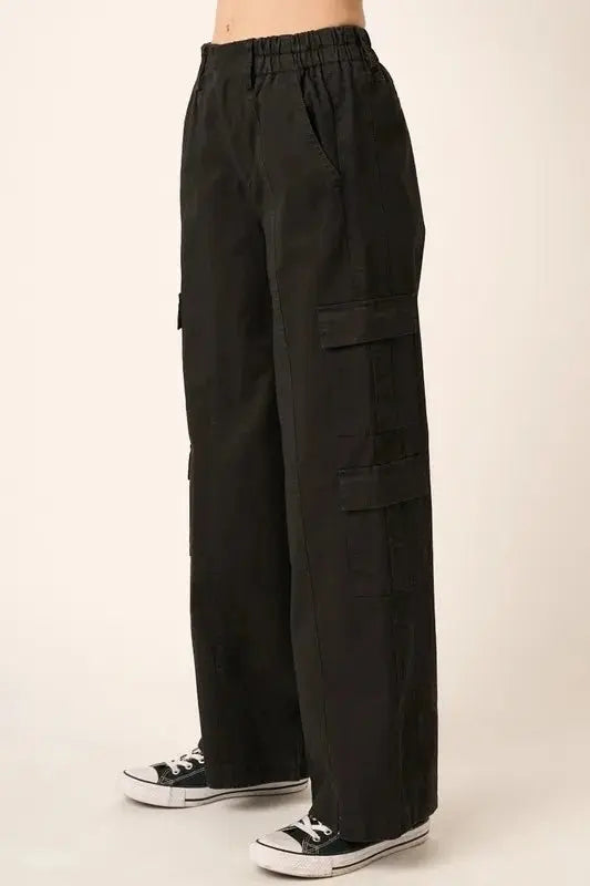 Mittoshop Low Rise Elastic Cover Waistband Cargo Pants - Love Salve 