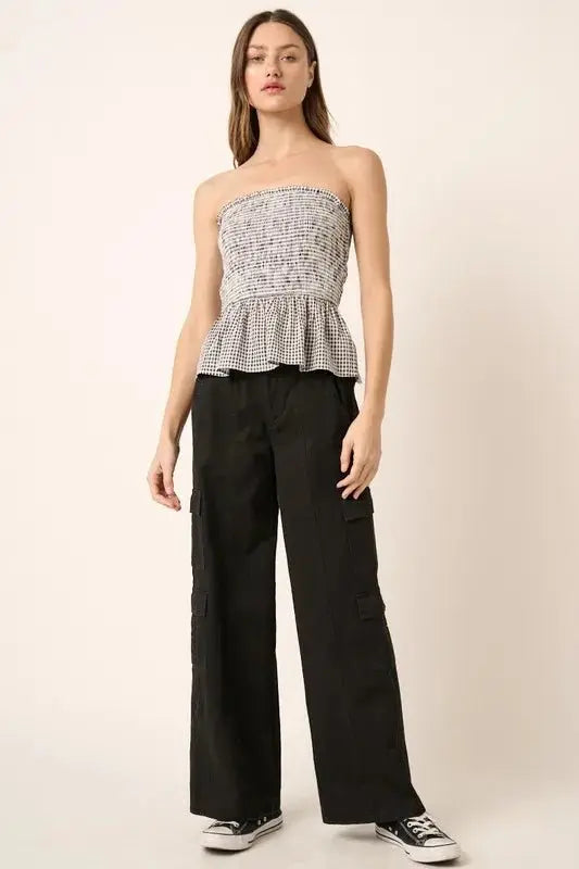 Mittoshop Low Rise Elastic Cover Waistband Cargo Pants - Love Salve 