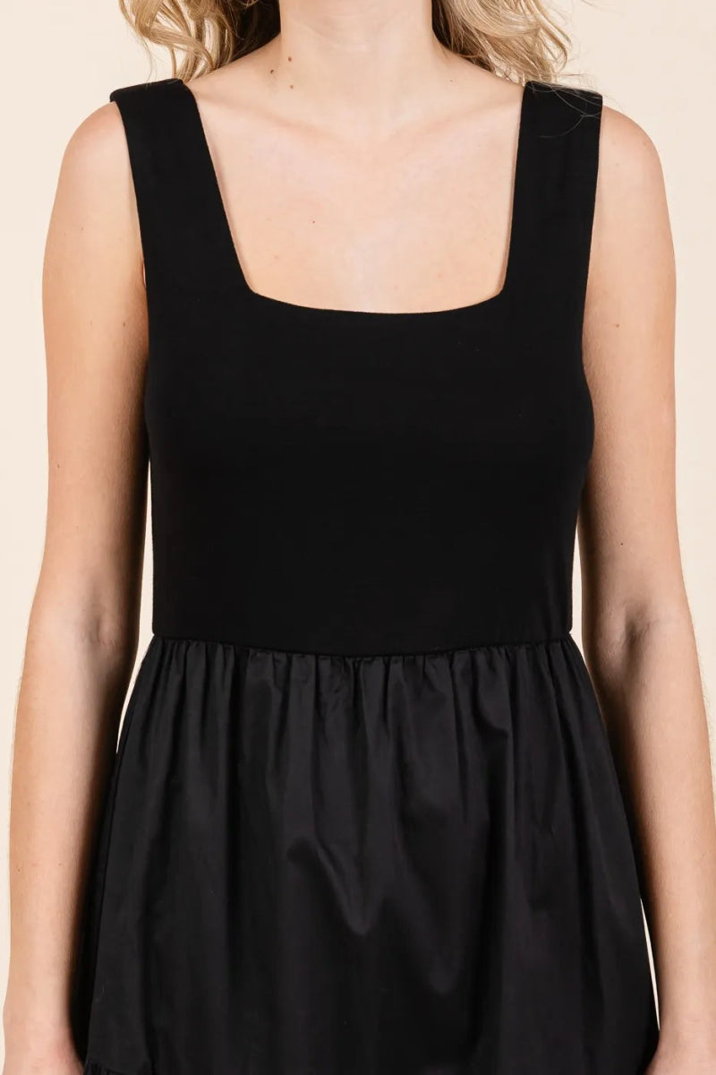 Mittoshop Mix Media Square Neck Maxi Dress for Women - Love Salve 