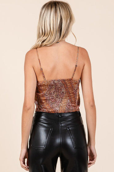 Mittoshop Paisley Patchwork Print Satin Cowl Neck Cami - Love Salve 