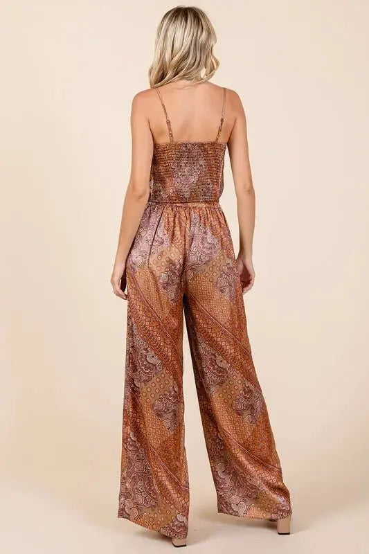 Mittoshop Paisley Patchwork Print Satin Wide Leg Pants - Love Salve 