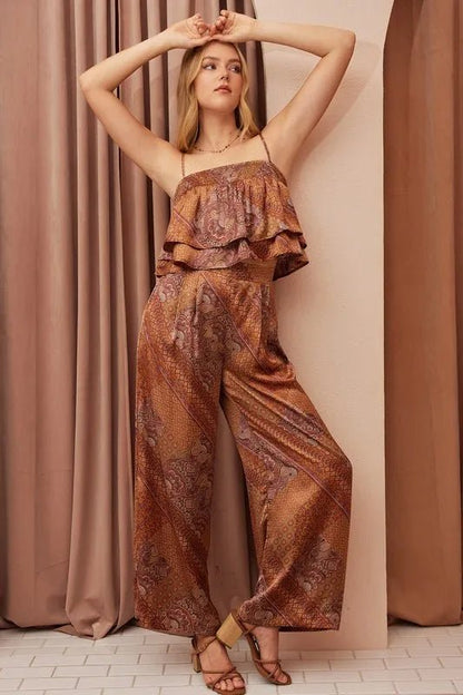 Mittoshop Paisley Patchwork Print Satin Wide Leg Pants - Love Salve 