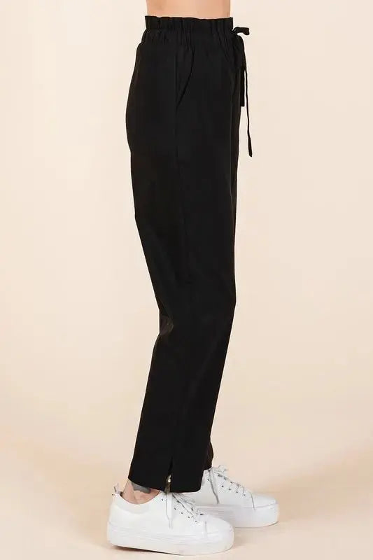 Mittoshop Paperbag Waist Tapered Straight Pants for Women - Love Salve 