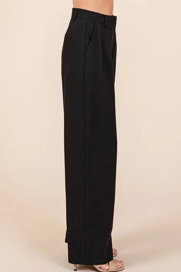 Mittoshop Pintuck Detail High Rise Pants for Chic Style - Love Salve 