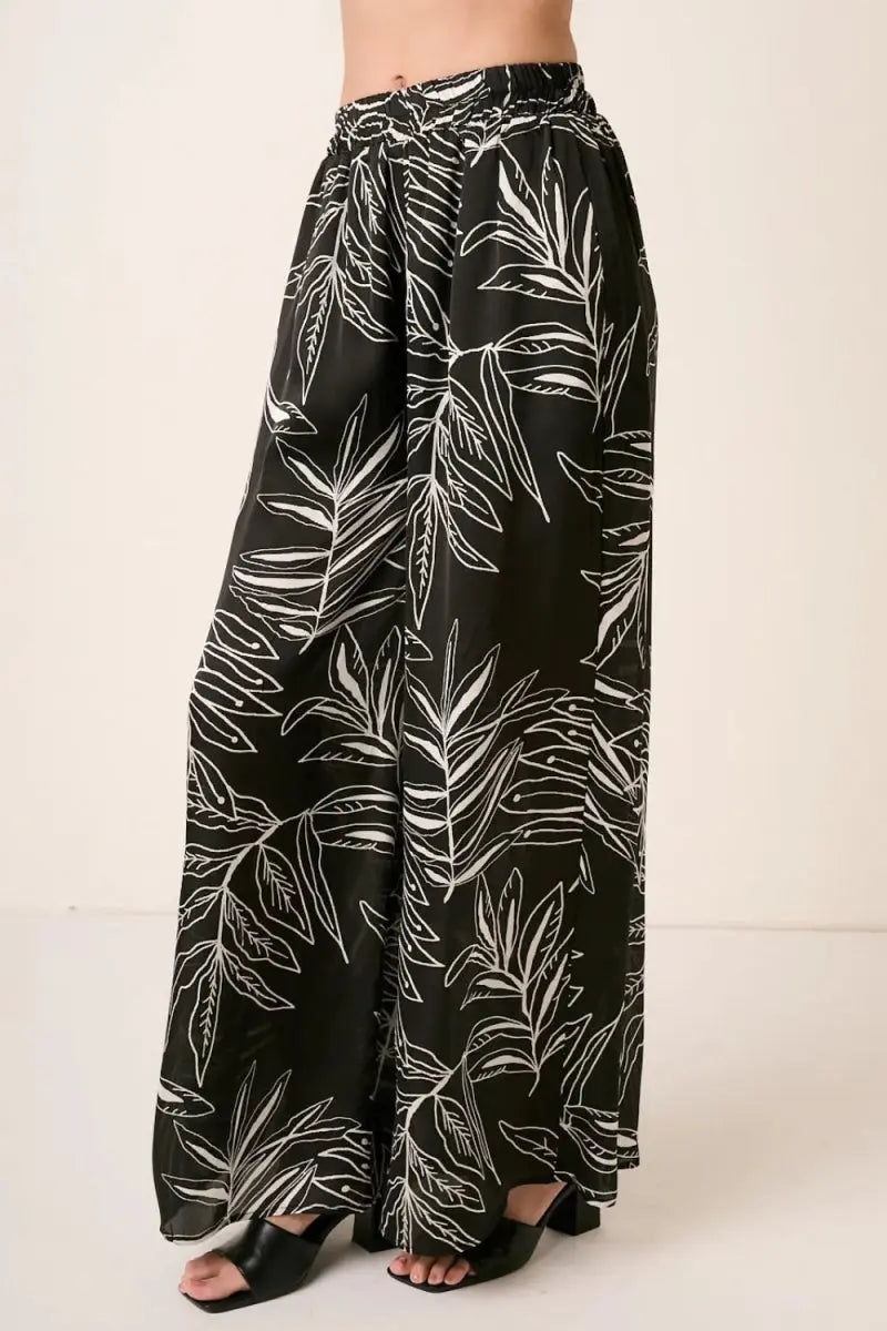 Mittoshop Printed Wide Leg Pants for Stylish Comfort - Love Salve 