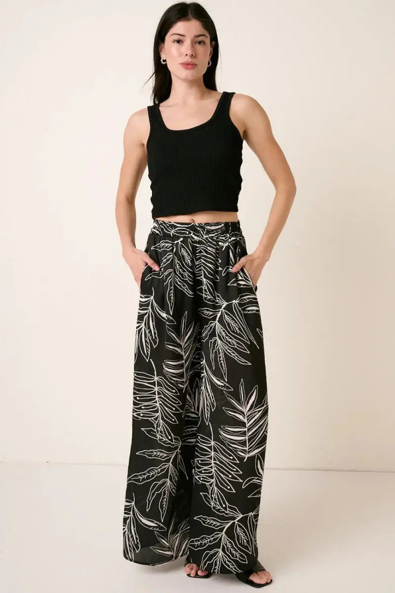 Mittoshop Printed Wide Leg Pants for Stylish Comfort - Love Salve 