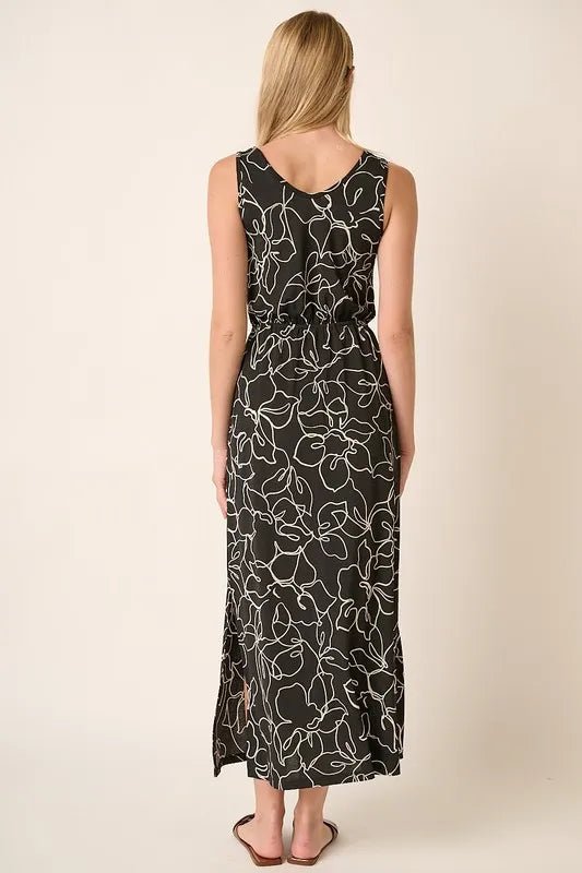 Mittoshop Side Slit Flower Print V-Neck Sleeveless Dress - Love Salve 