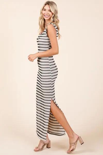 Mittoshop Striped Scoop Neck Sleeveless Maxi Dress for Women - Love Salve 