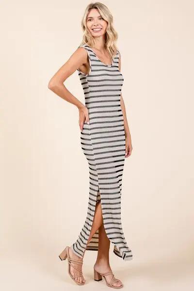 Mittoshop Striped Scoop Neck Sleeveless Maxi Dress for Women - Love Salve 