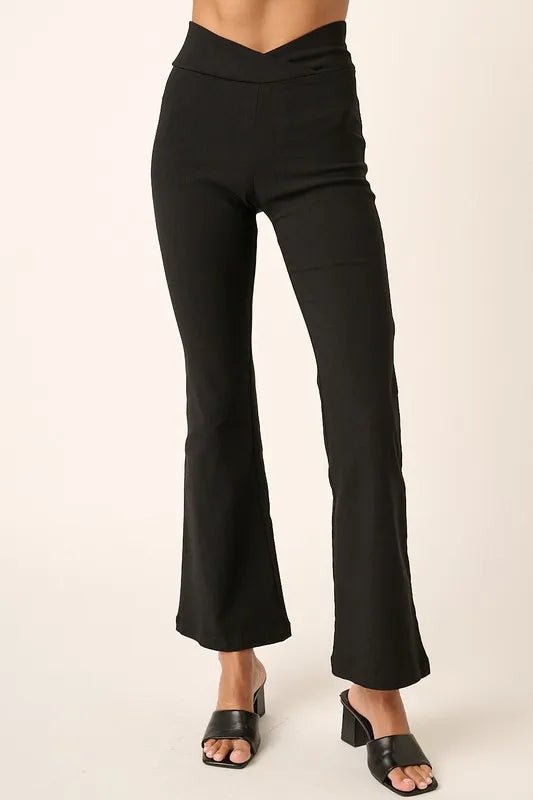 Mittoshop Surplice V Waist Flare Pants for Chic Style - Love Salve 