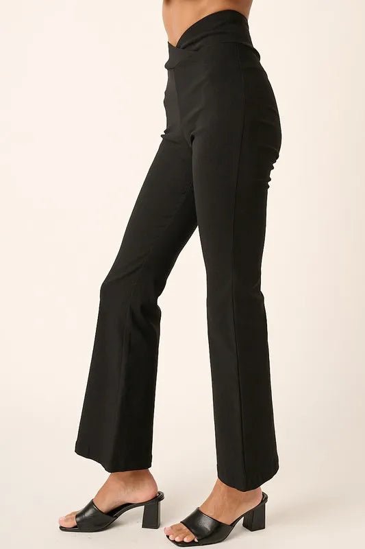 Mittoshop Surplice V Waist Flare Pants for Chic Style - Love Salve 