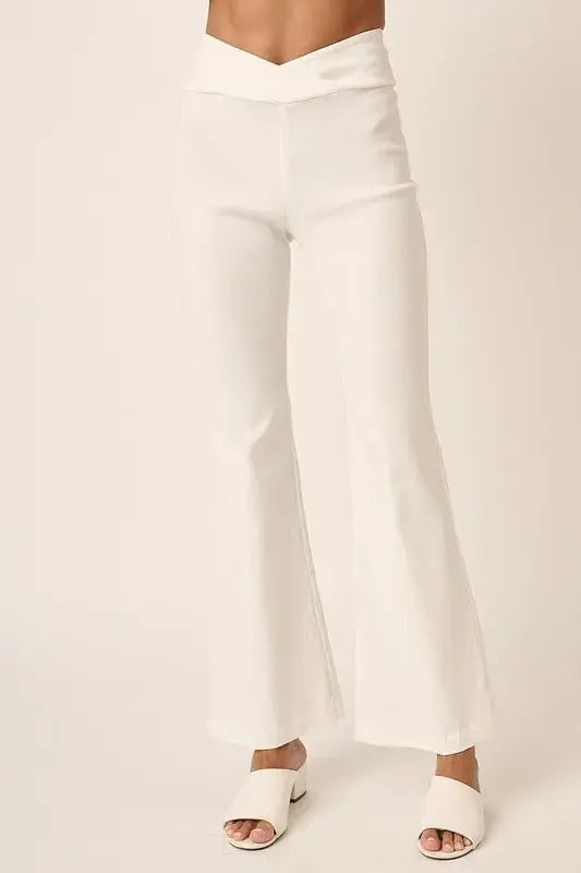 Mittoshop Surplice V Waist Flare Pants for Women - Love Salve 