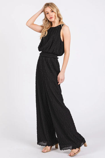 Mittoshop Textured Stretchy Crop Tank and Pants Set - Love Salve