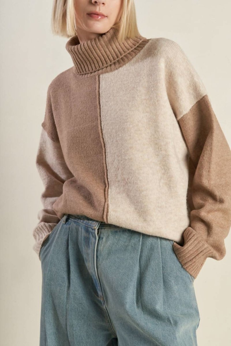 MIXED EMOTIONS COLORBLOCKED SWEATER TOP - Love Salve