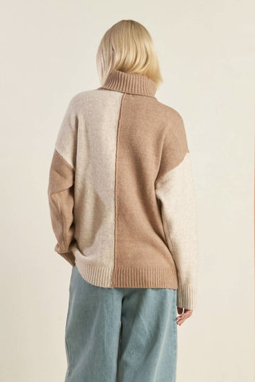 MIXED EMOTIONS COLORBLOCKED SWEATER TOP - Love Salve