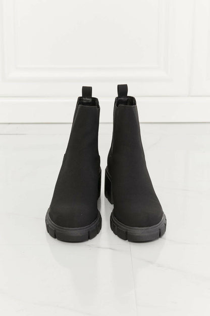 MMShoes Work For It Matte Lug Sole Chelsea Boots in Black - Love Salve