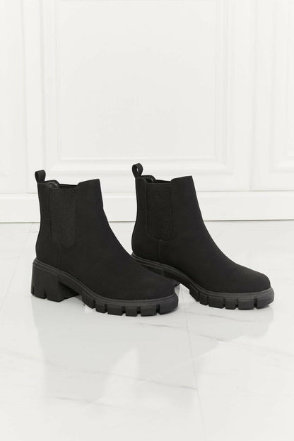 MMShoes Work For It Matte Lug Sole Chelsea Boots in Black - Love Salve