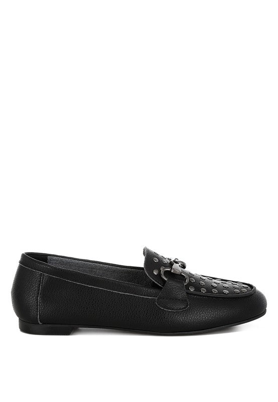 Modaha Horsebit & Embellished Real Leather Loafers for Women - Love Salve 