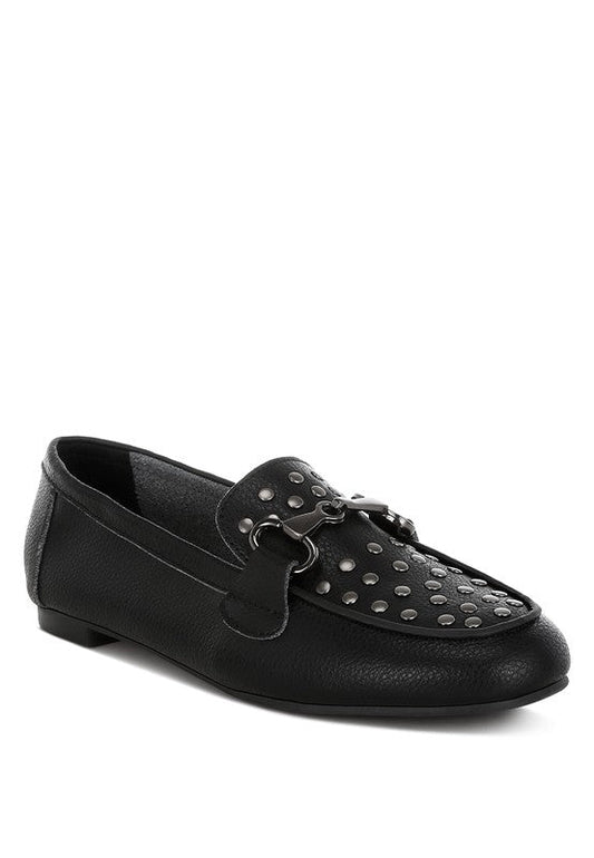 Modaha Horsebit & Embellished Real Leather Loafers for Women - Love Salve 