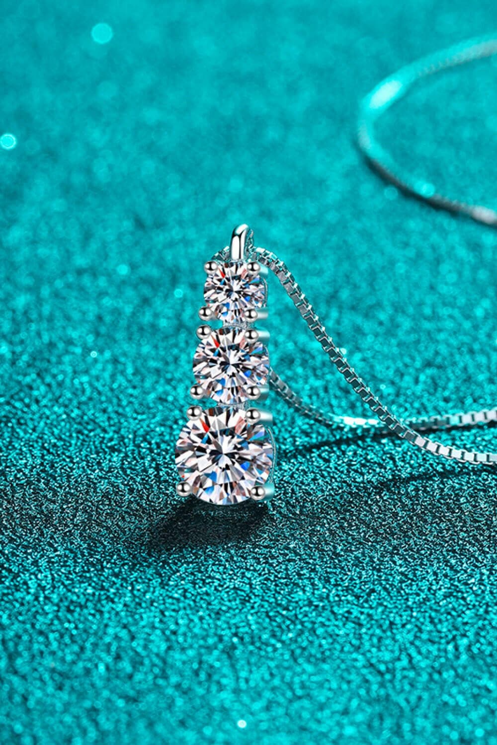 Moissanite Triple-Pendant Necklace - Love Salve