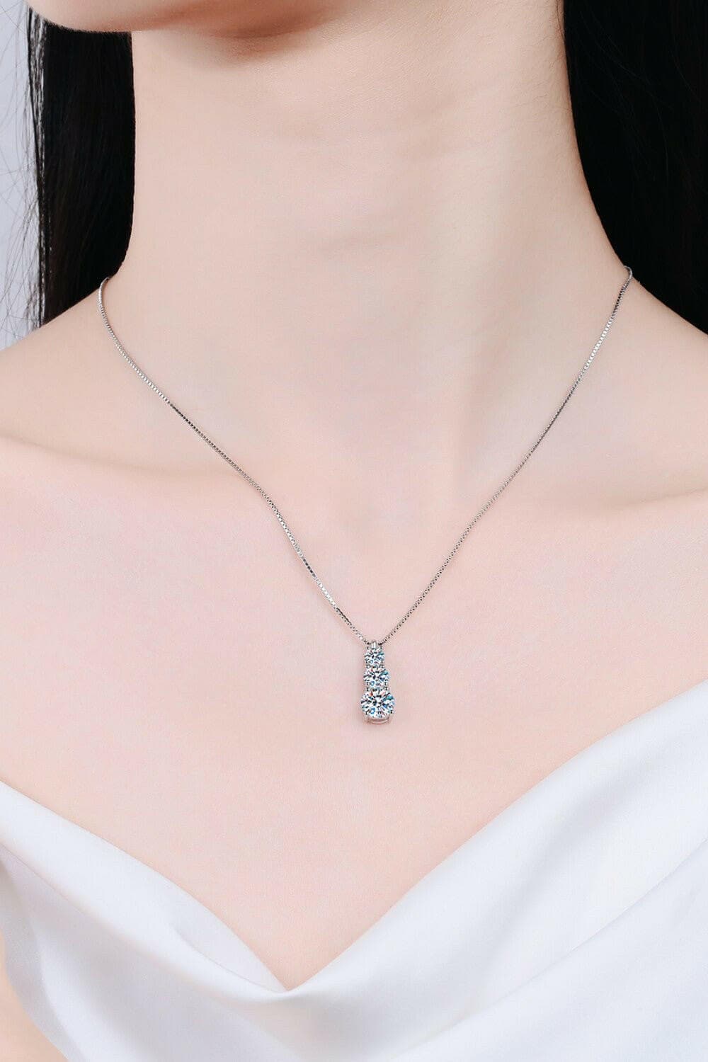 Moissanite Triple-Pendant Necklace - Love Salve