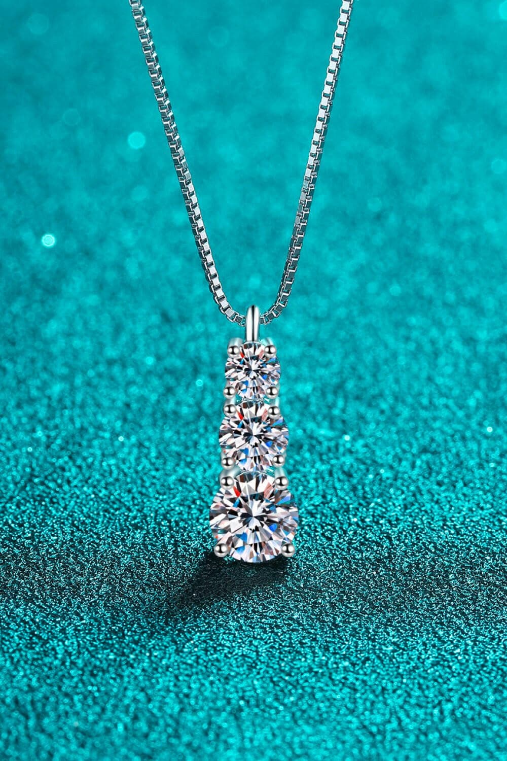 Moissanite Triple-Pendant Necklace - Love Salve