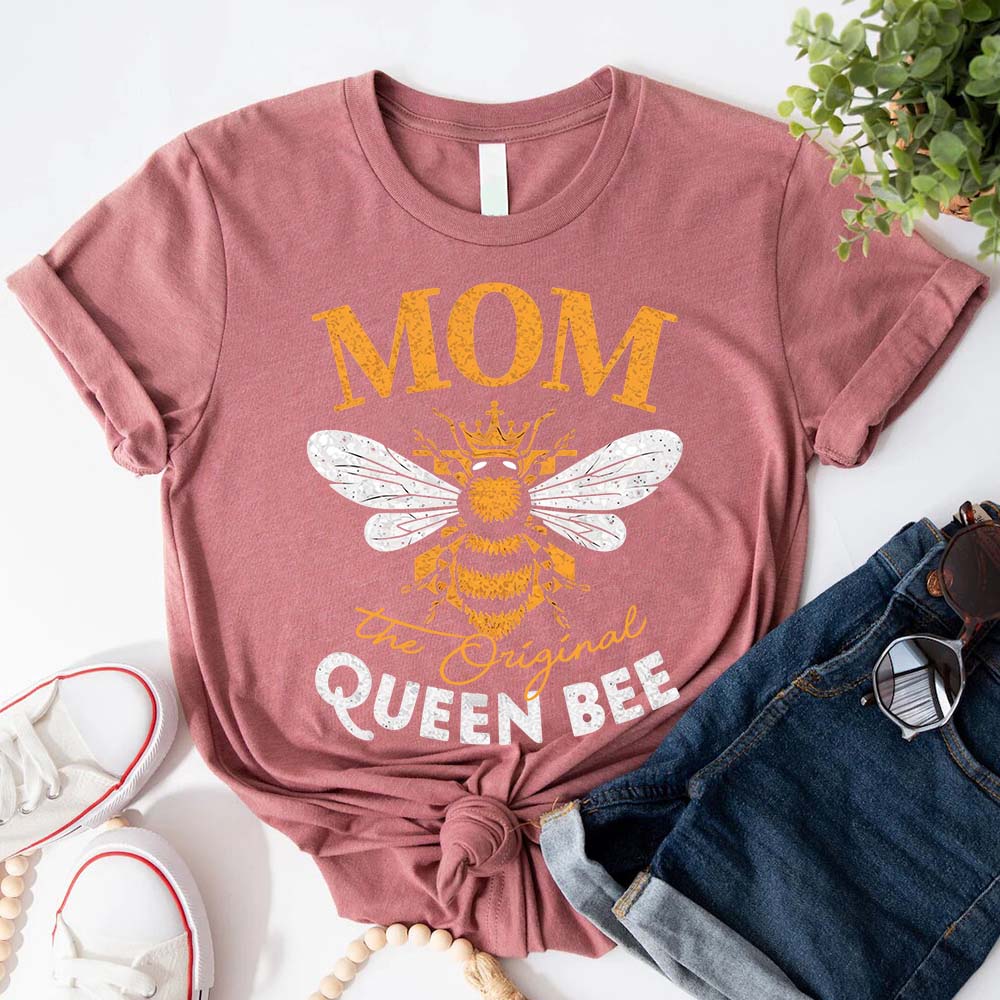 Mom, The Original Queen Bee Shirt – Stylish & Fun Mother's Day Tee Adorb.co