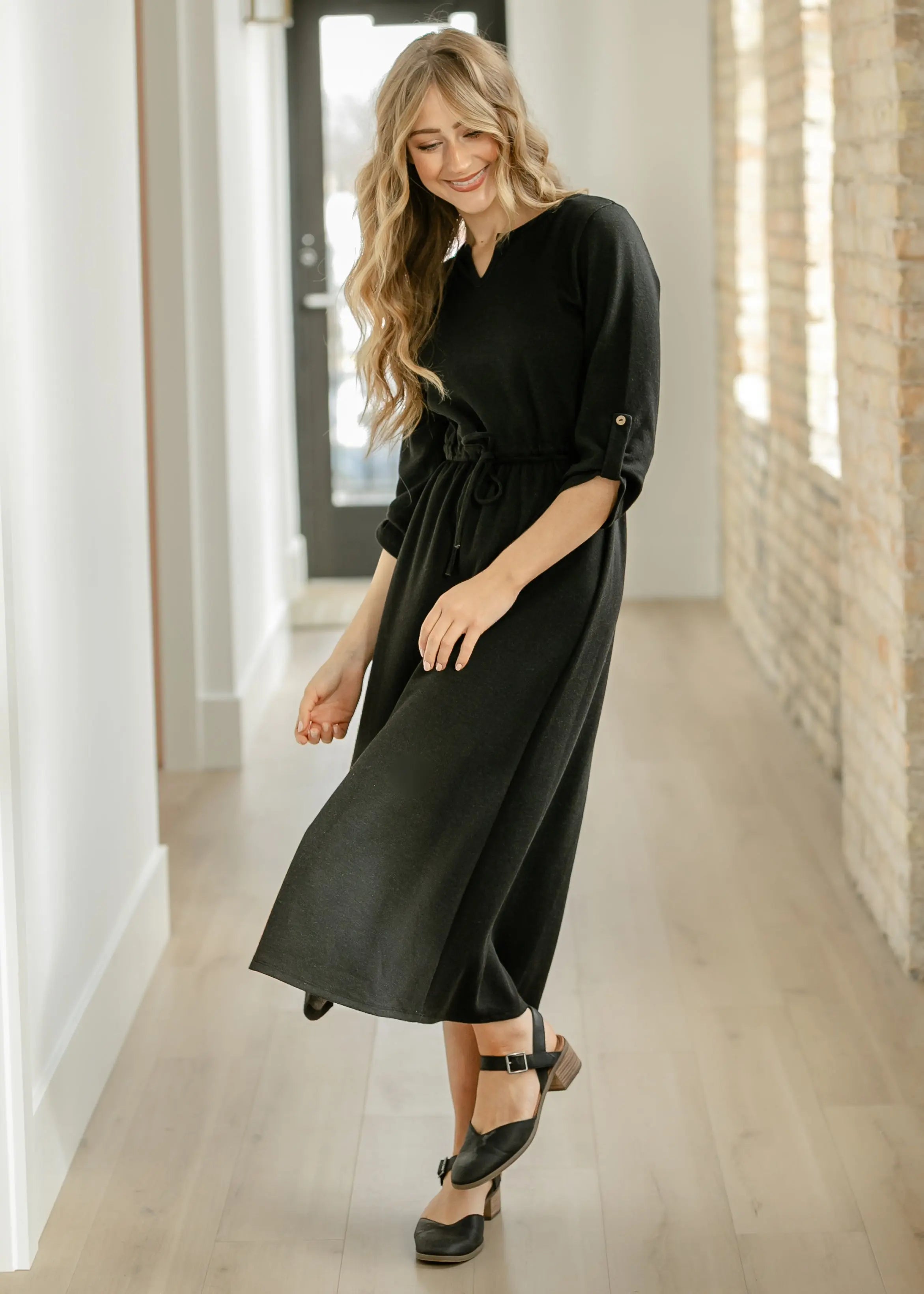 Monica Tie Waist Midi Dress Inherit Co.