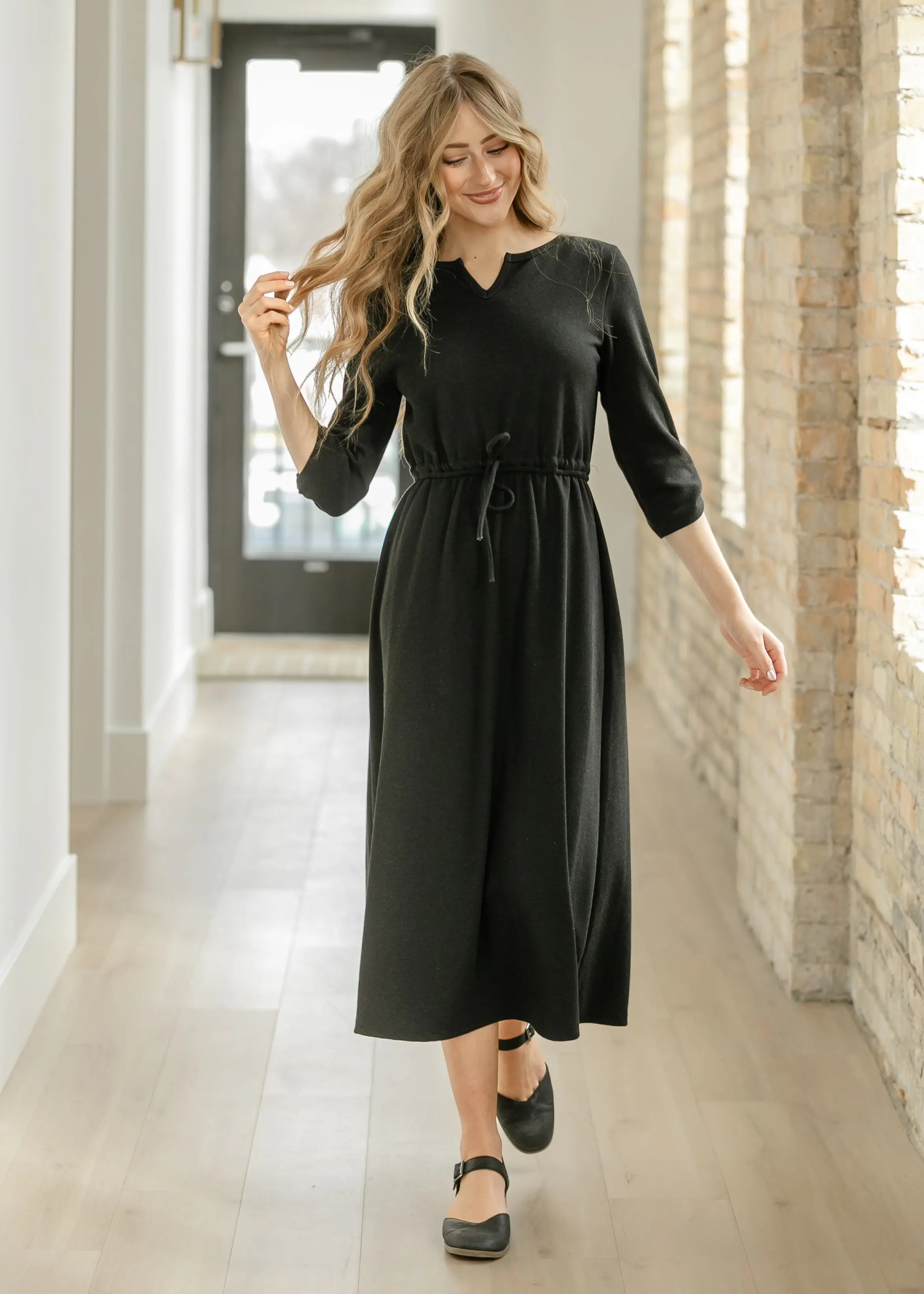 Monica Tie Waist Midi Dress Inherit Co.