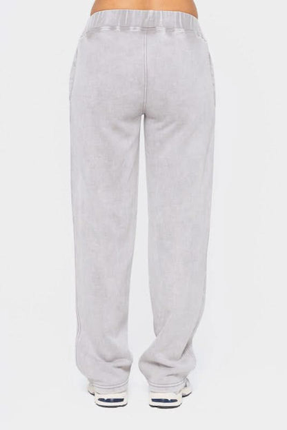 Mono B Elastic Waist Fleece Pants with Pockets - Love Salve 