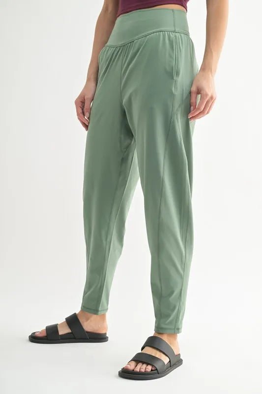 MONO B Flowbarrel High Waist Active Pants for Women - Love Salve 