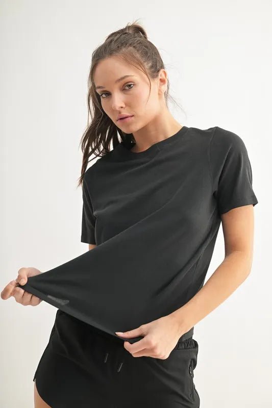 MONO B Round Neck Short Sleeve T-Shirt - Love Salve