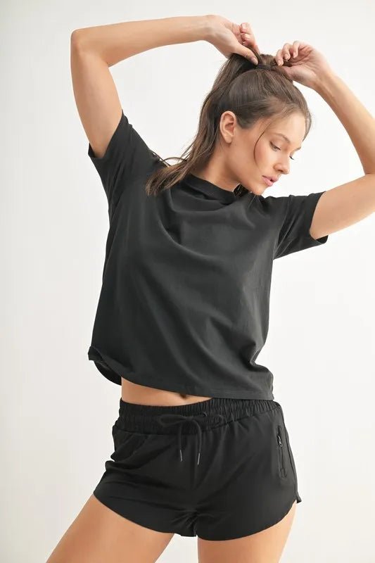 MONO B Round Neck Short Sleeve T-Shirt - Love Salve