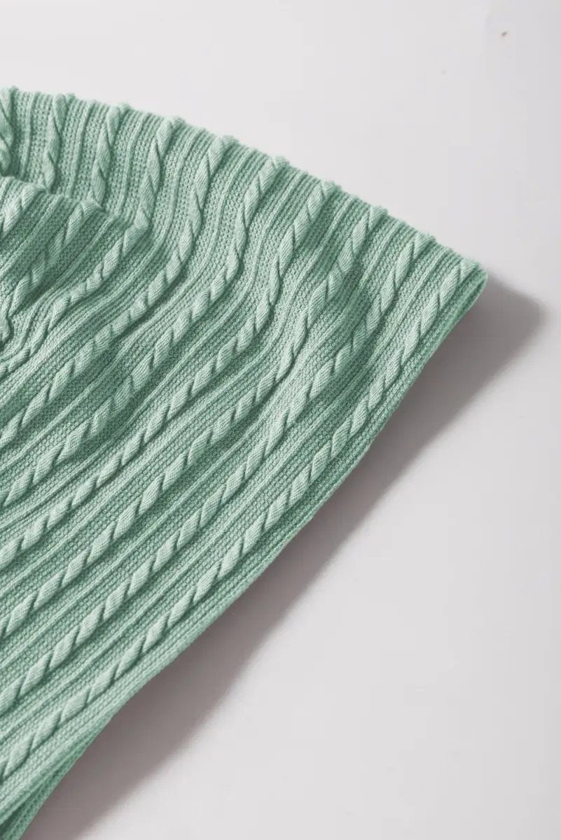 Moonlight Jade Solid Color Textured Flutter Sleeve Top for Women - Love Salve 