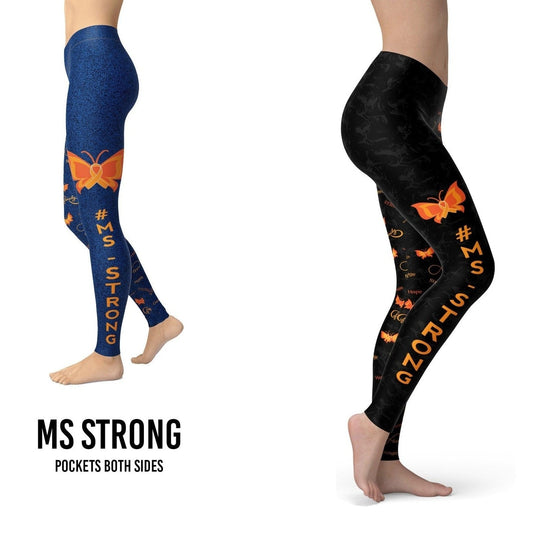 MS Strong Awareness Leggings with Pockets in Blue or Black MM