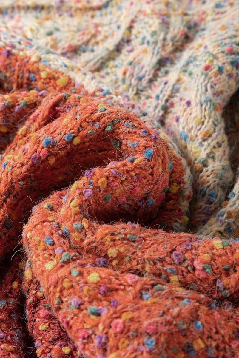 Multicolour Colorful Confetti Wool Ball Knitted Sweater - Love Salve 