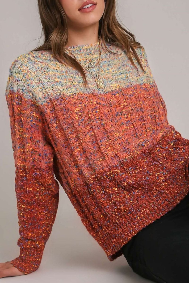 Multicolour Colorful Confetti Wool Ball Knitted Sweater - Love Salve 