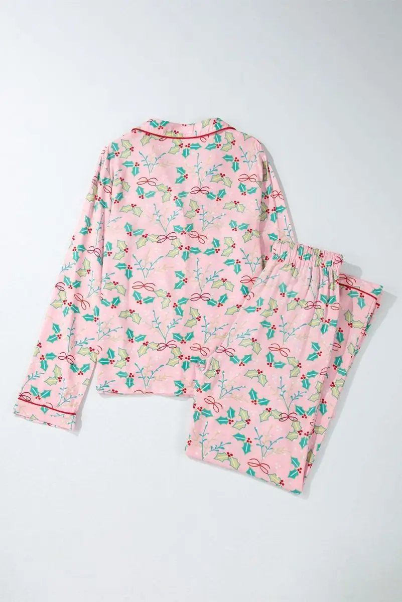 Multicolour Floral Christmas Pajamas Set - Love Salve 