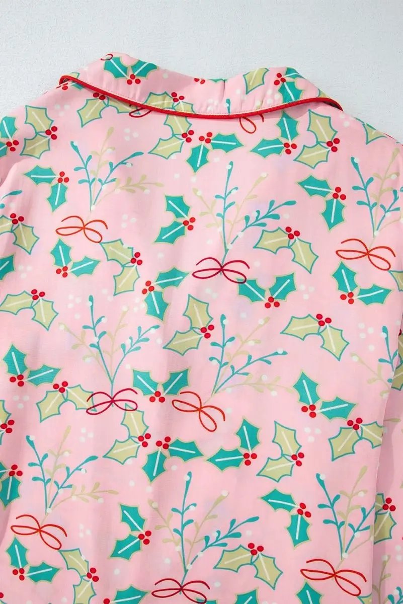 Multicolour Floral Christmas Pajamas Set - Love Salve 
