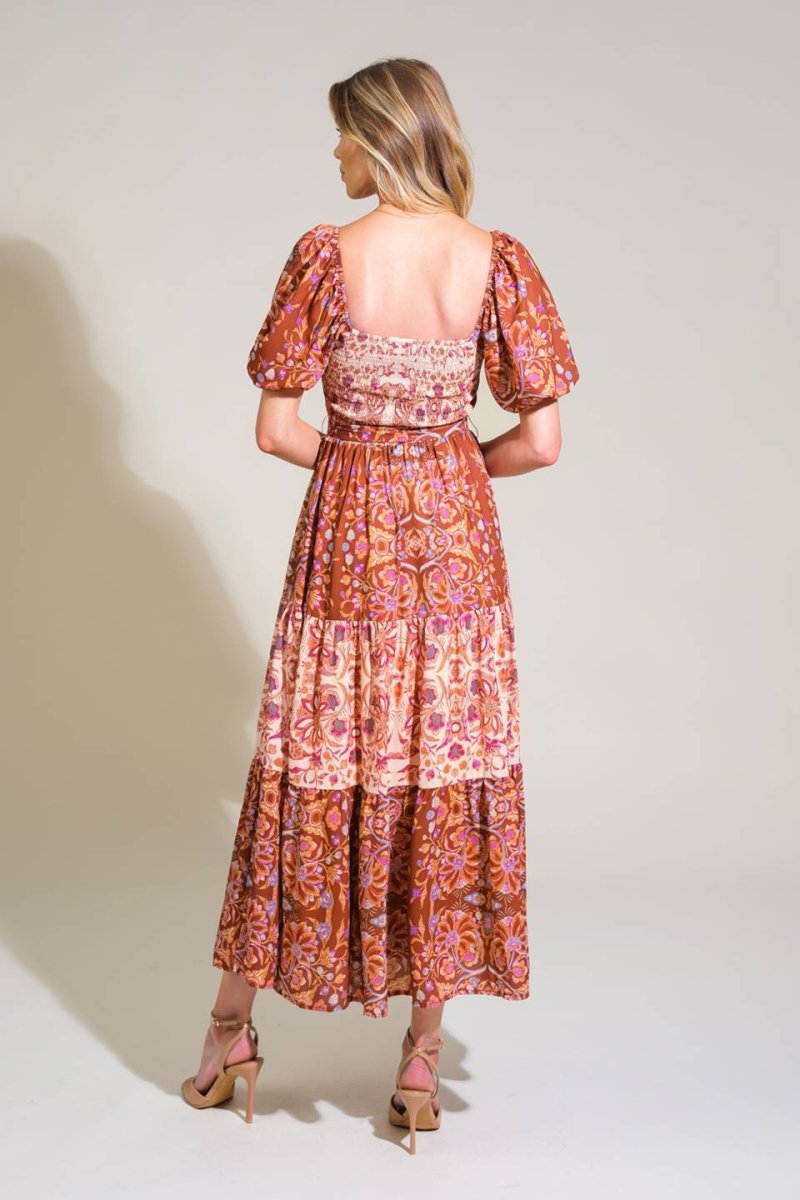 MUTED GARDEN WOVEN MIDI DRESS - Love Salve