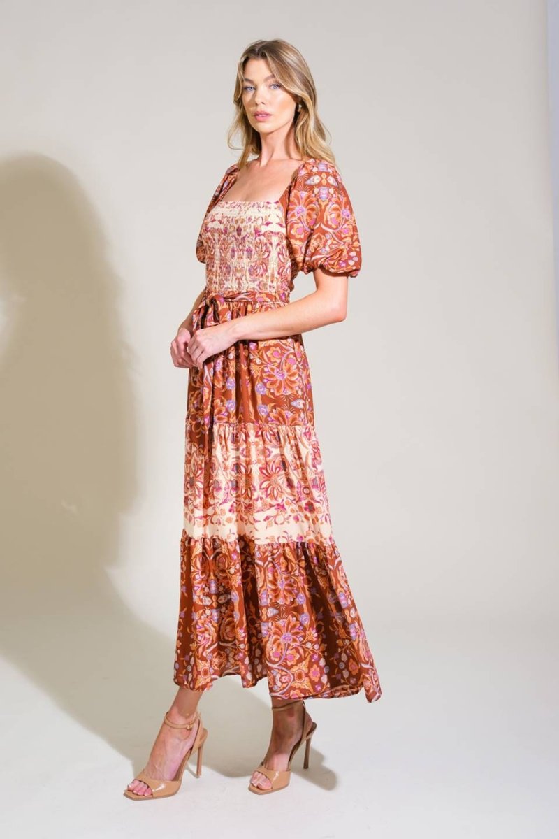 MUTED GARDEN WOVEN MIDI DRESS - Love Salve