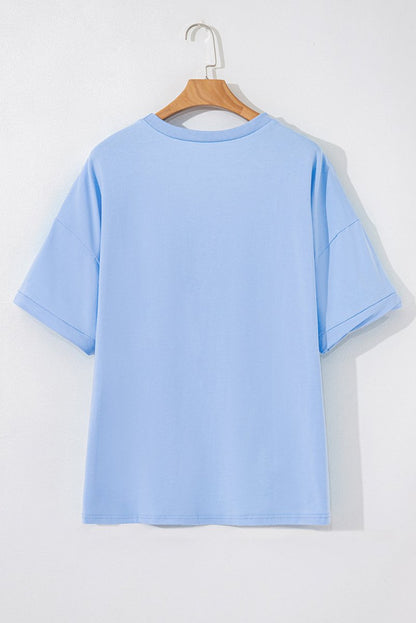 Myosotis Loose Half Sleeve Hi Low Hem T Shirt for Women - Love Salve 