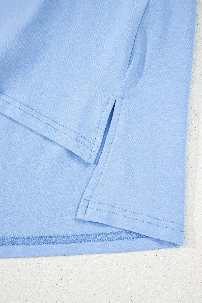 Myosotis Loose Half Sleeve Hi Low Hem T Shirt for Women - Love Salve 