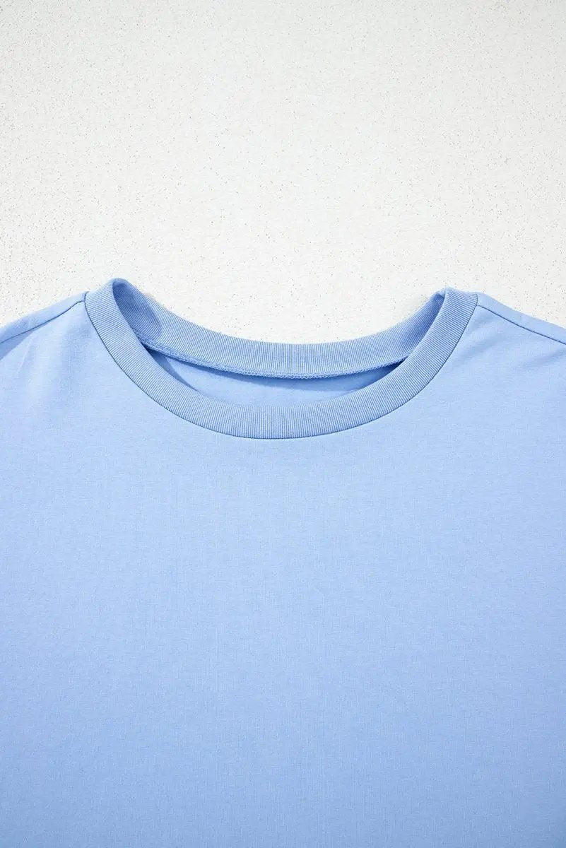 Myosotis Loose Half Sleeve Hi Low Hem T Shirt for Women - Love Salve 