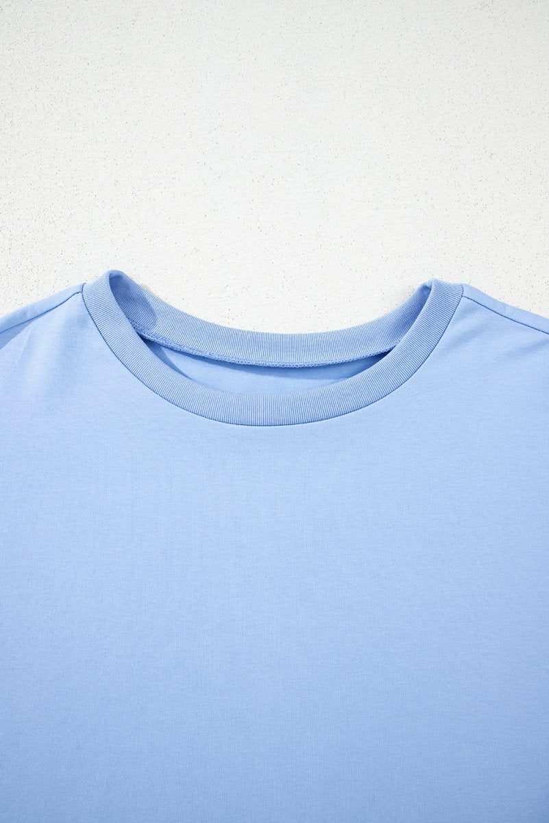 Myosotis Loose Half Sleeve Hi Low Hem T Shirt for Women - Love Salve 