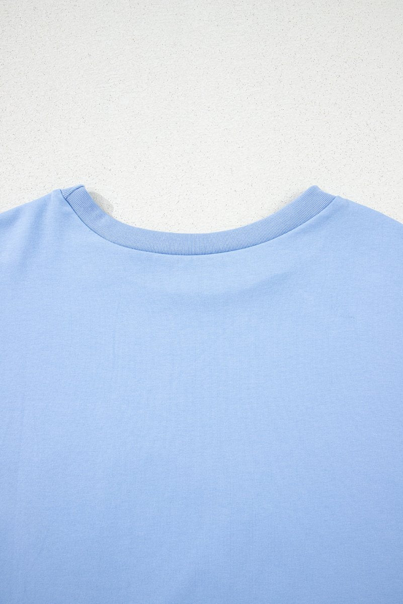 Myosotis Loose Half Sleeve Hi Low Hem T Shirt for Women - Love Salve 