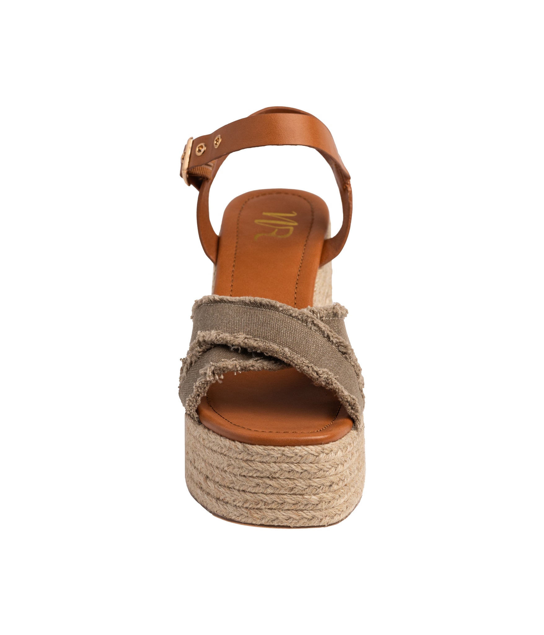 Nana Khaki Platform Sandals With Ankle Strap Footbed Naughty Monkey