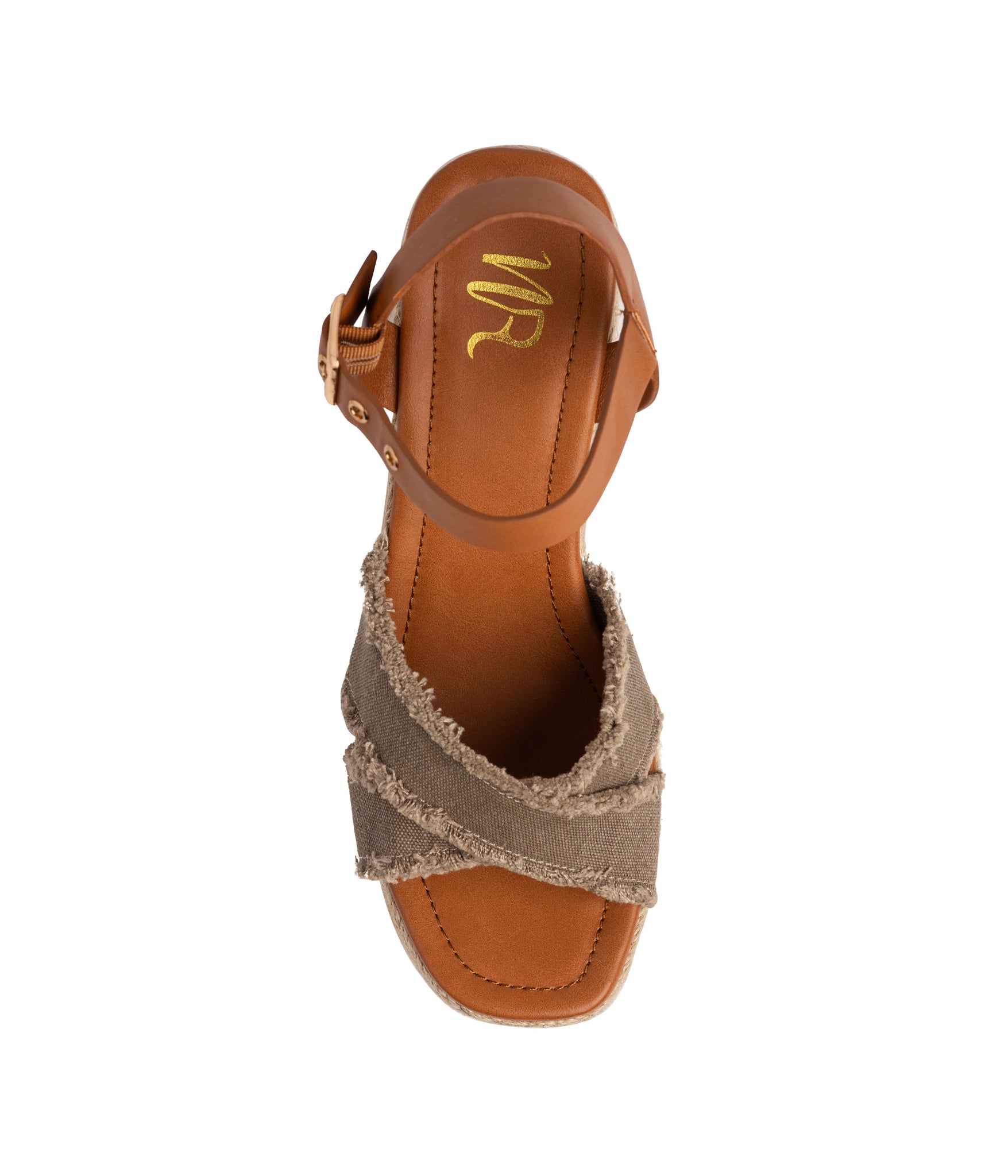 Nana Khaki Platform Sandals With Ankle Strap Footbed Naughty Monkey