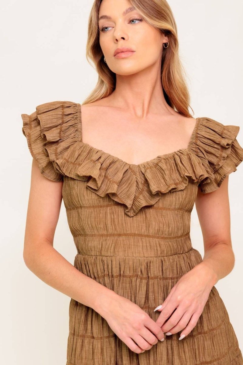 NATURAL BALANCE WOVEN MIDI DRESS - Love Salve 