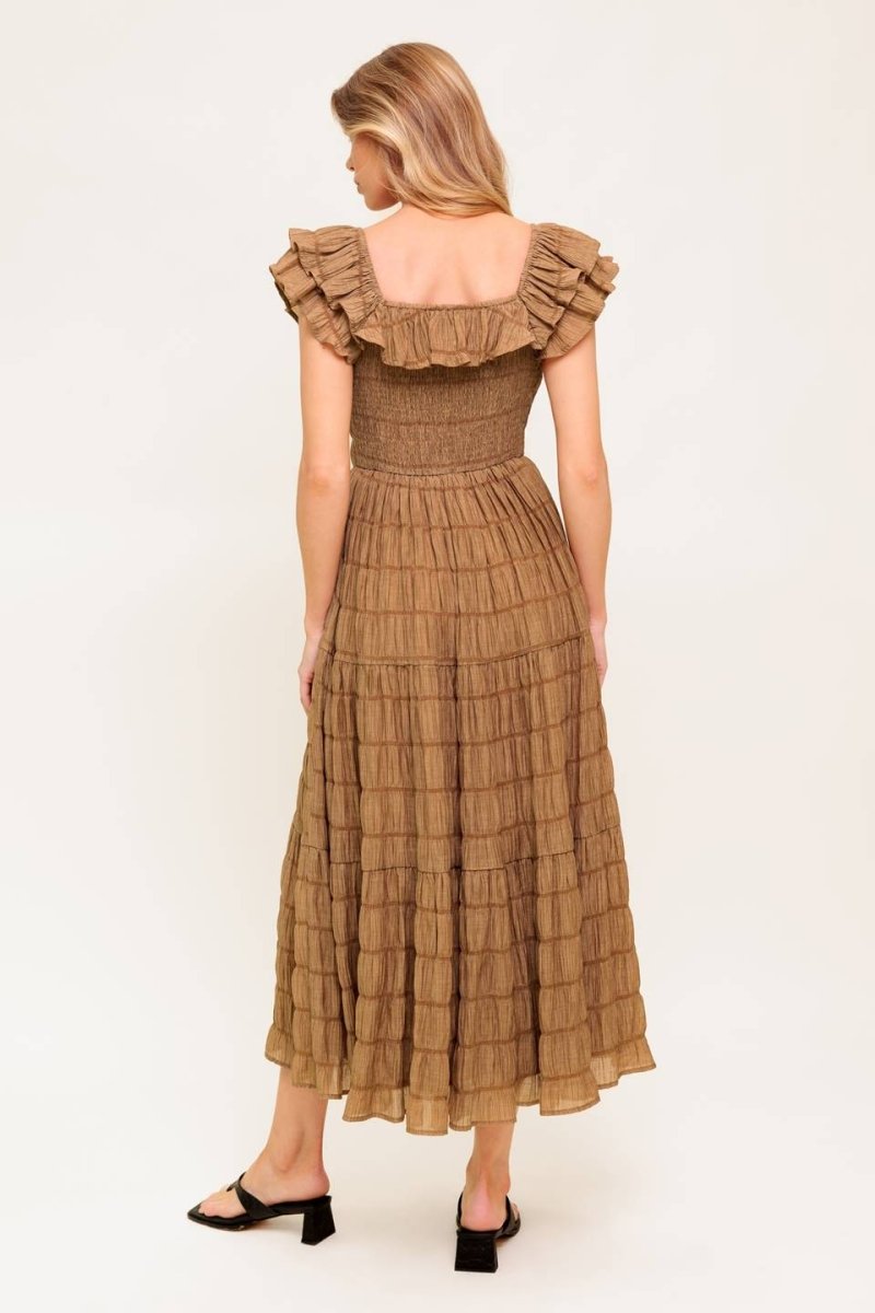 NATURAL BALANCE WOVEN MIDI DRESS - Love Salve 